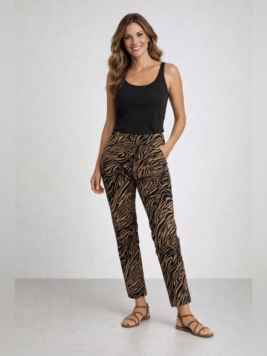 Cambio Pants - NWT - CAMBIO (BLU'S BOUTIQUE) Ros Zebra print pant in Cinnamon and Black. SZ 10